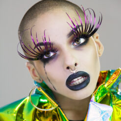 Silver Hologram Metallic Ombré Ultra Mink