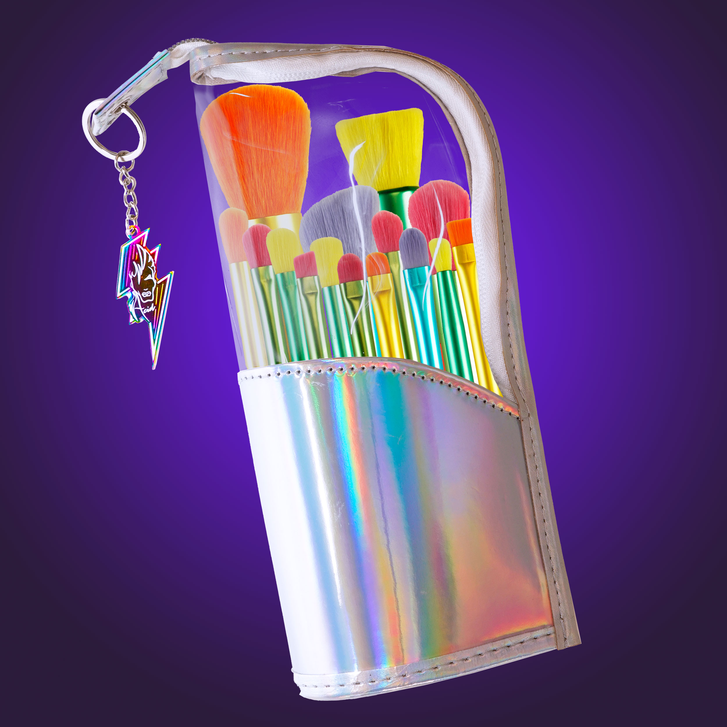 Haus of Acid's Makeup Blitz Brushes - 15 Brushes, Case / Holder and Keychain Charm